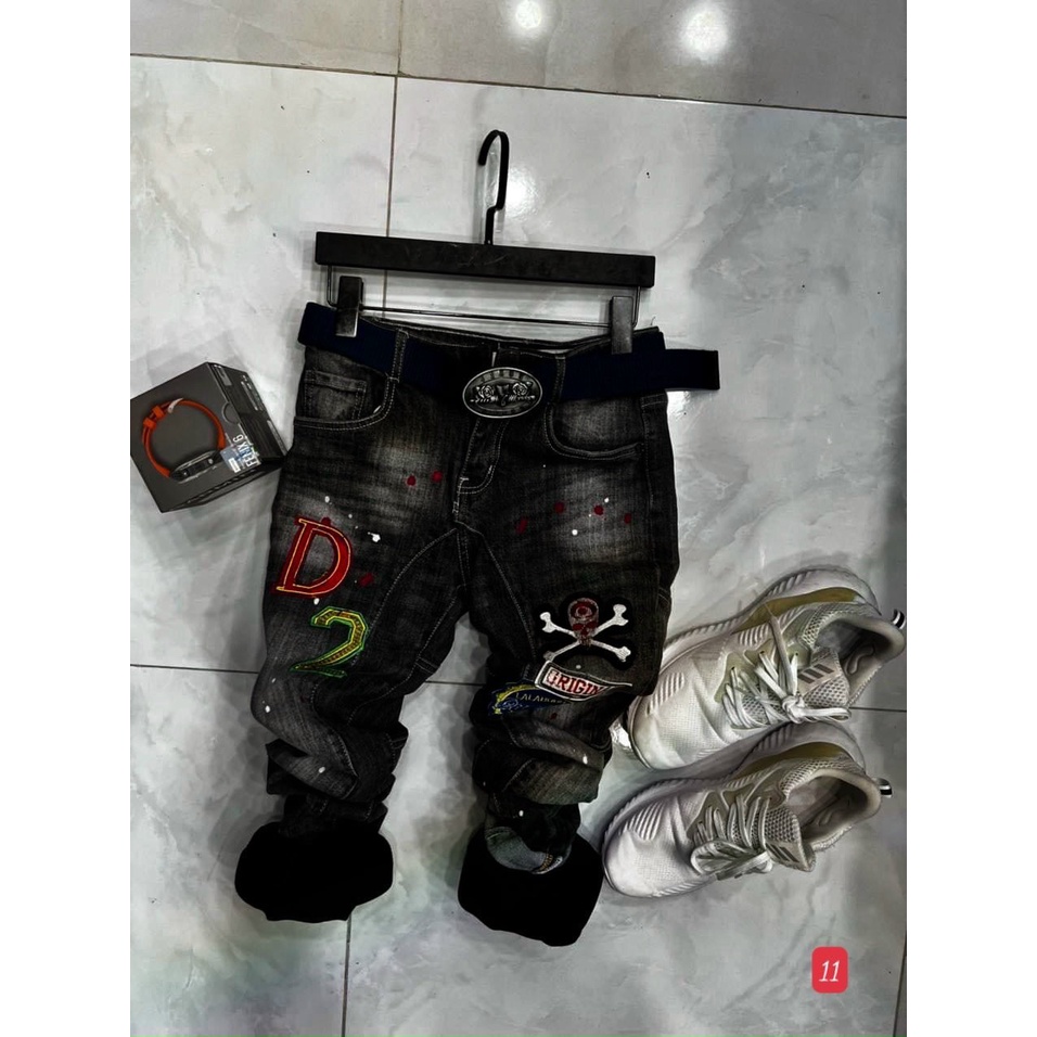 Quần jean nam co giãn 4 chiều, quần bò THÊU dáng ôm chất vải cao cấp CAROLLSTORE MS11