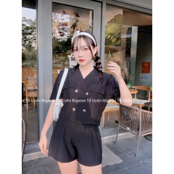 (T.U Bigsize 50-80kg) Set Bộ Vest Cộc Chất Đũi Hàn Siêu Mát #89