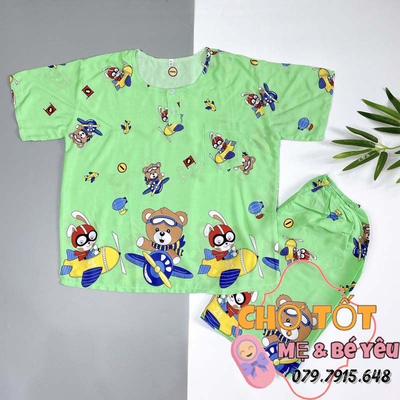 Bộ Ton, Bộ Lanh Tay Ngắn Bé Trai Size Đại (LANH 2 DA LOẠI 1 ÍT RÚT BỀN ĐẸP)