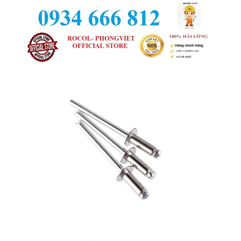 50c Đinh rút rive inox304 toàn phần 4.0x10, 4.0x12, 4.0x16