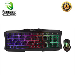 Combo bàn phím và chuột chuyên game Bosston 837 led 7 màu [ -