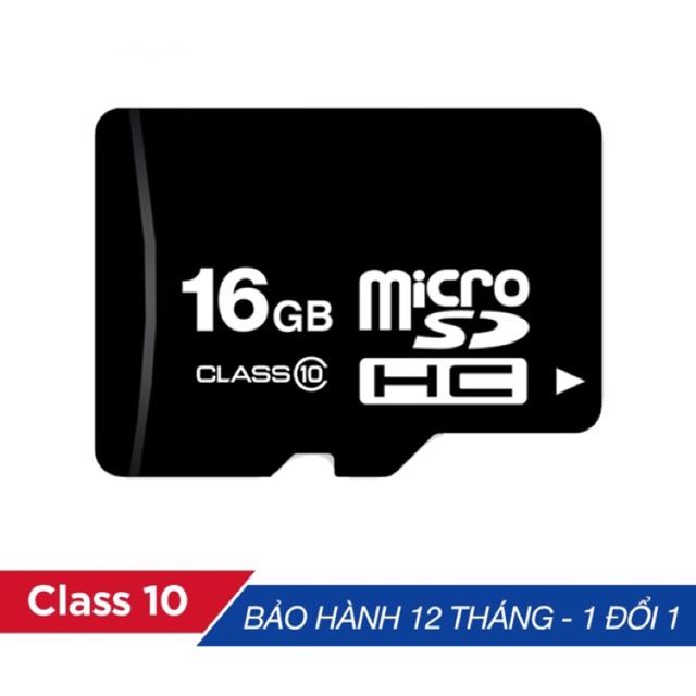 Thẻ nhớ MicroSD 16GB 8GB Class 10 tốc độ cao (Đen) - Bảo hành 12 tháng | BigBuy360 - bigbuy360.vn