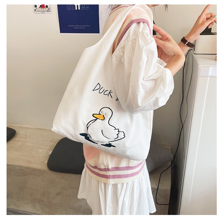 Túi canvas nữ đẹp vải mềm đựng đồ hình VỊT DUCK vừa A4 tote thời trang đi học giá rẻ