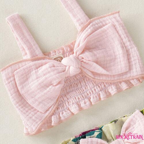 Set Áo Sát Nách + Quần Ngắn In Hoa Cho Bé Gái