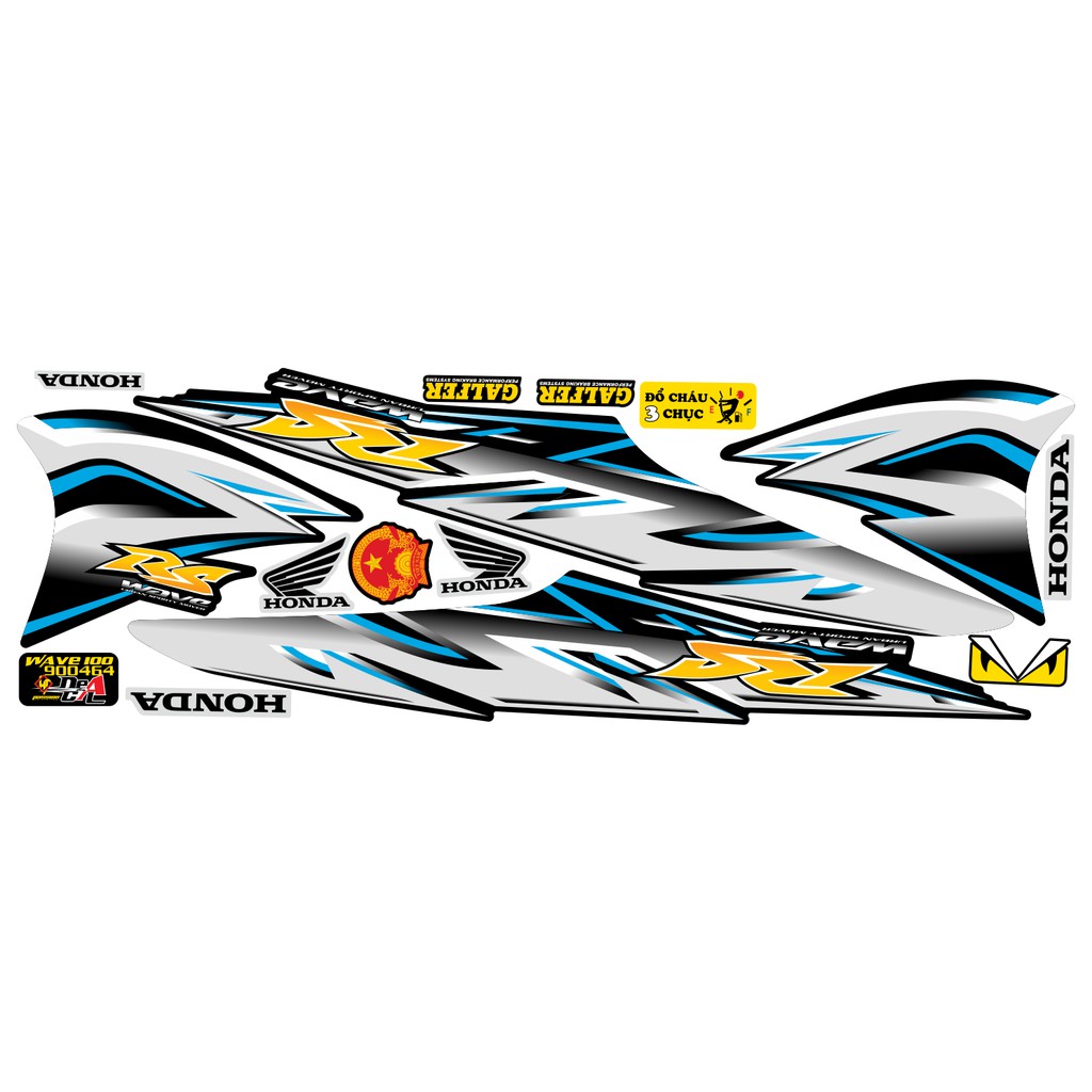 Tem rời Wave a 50 - 100 cc Đời 2006-2016 Mẫu RS giả zin 2021 Phiên Bản Các Màu 900464
