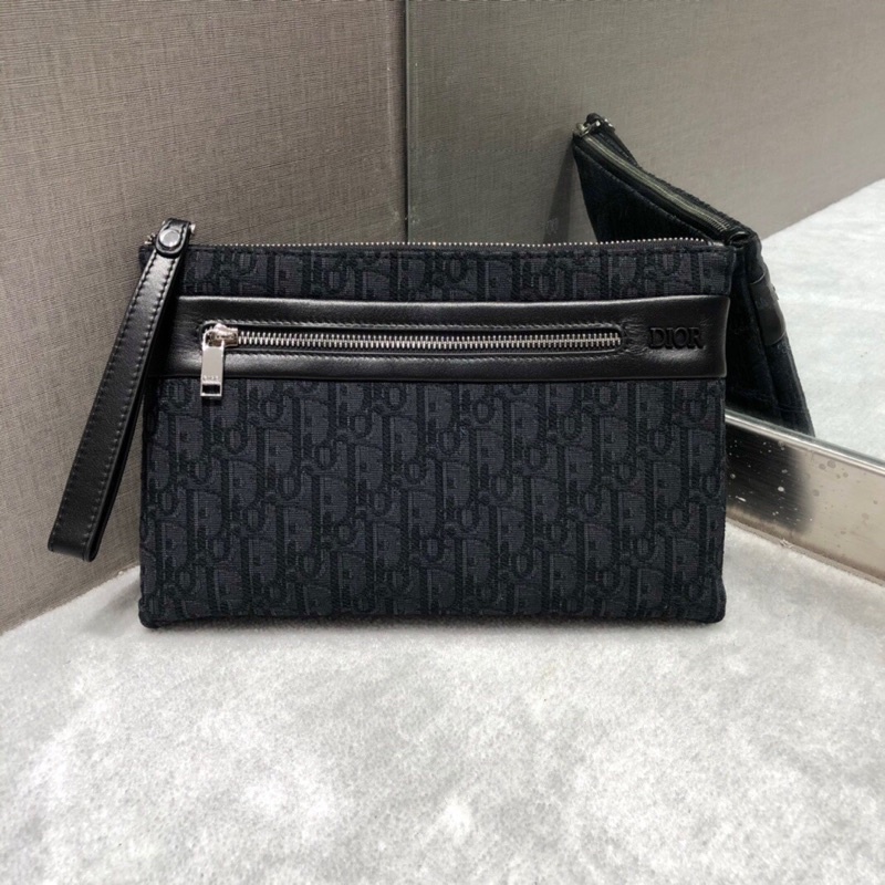 Túi clutch vải nylon có chữ D trang trí nhãn dán da nhãn hiệu laze dior CD