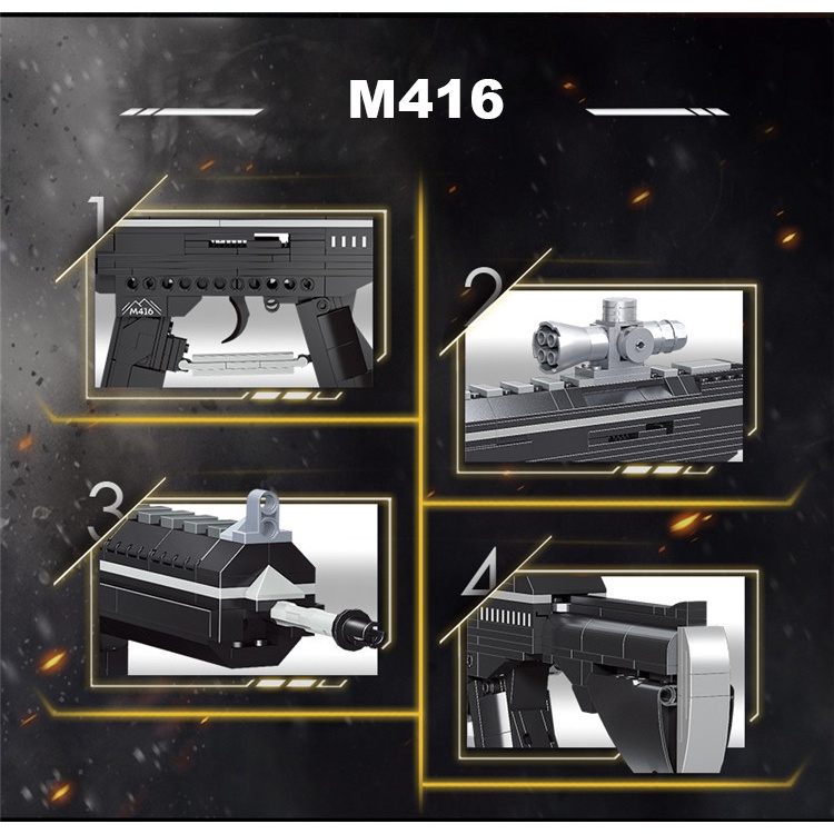Đồ Chơi Lắp Ráp Phát Triển Trí Tuệ PUBG Mô Hình SCAR, MK14, M416, G36C, VECTOR Với 500+ Mảnh Ghép - KING OF TOYS