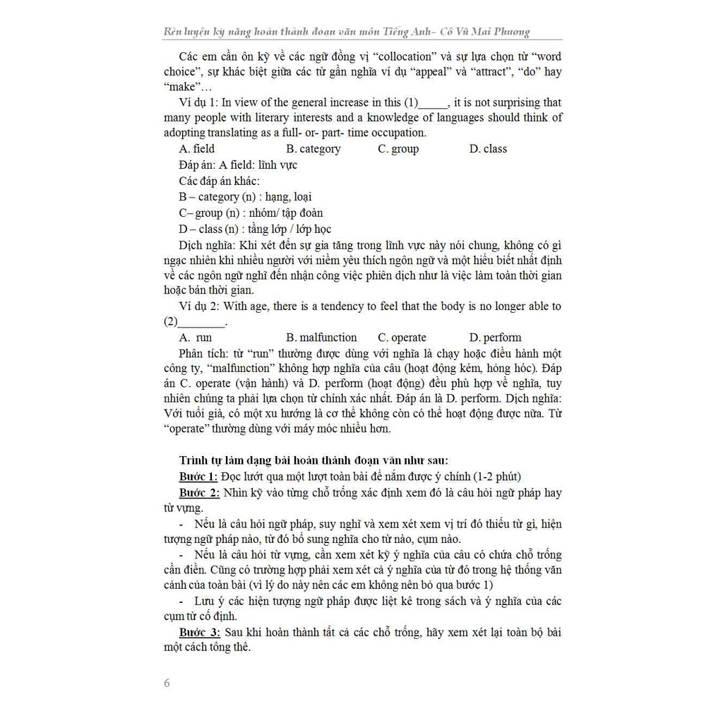 Sách - Rèn Luyện Kỹ Năng Hoàn Thành Đoạn Văn Môn Tiếng Anh Có Giải Chi Tiết - Vũ Thị Mai Phương - KV