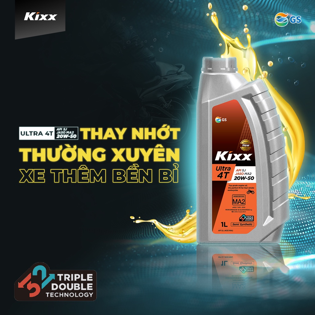 Nhớt Kixx 10W-40 Fully Synthentic tổng hợp hoàn toàn chai 1L nhập khẩu Hàn Quốc