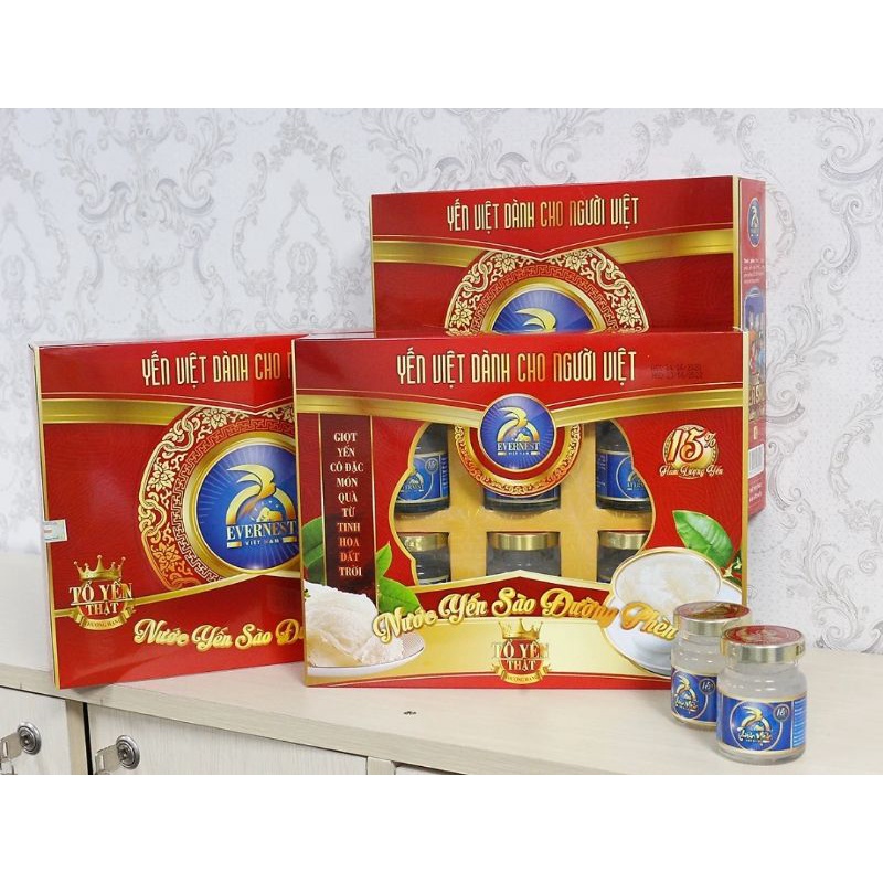 Hộp 6 hũ Yến Sào EVERNEST Đường Phèn Canxi &amp; Xương Khớp 15% Yến