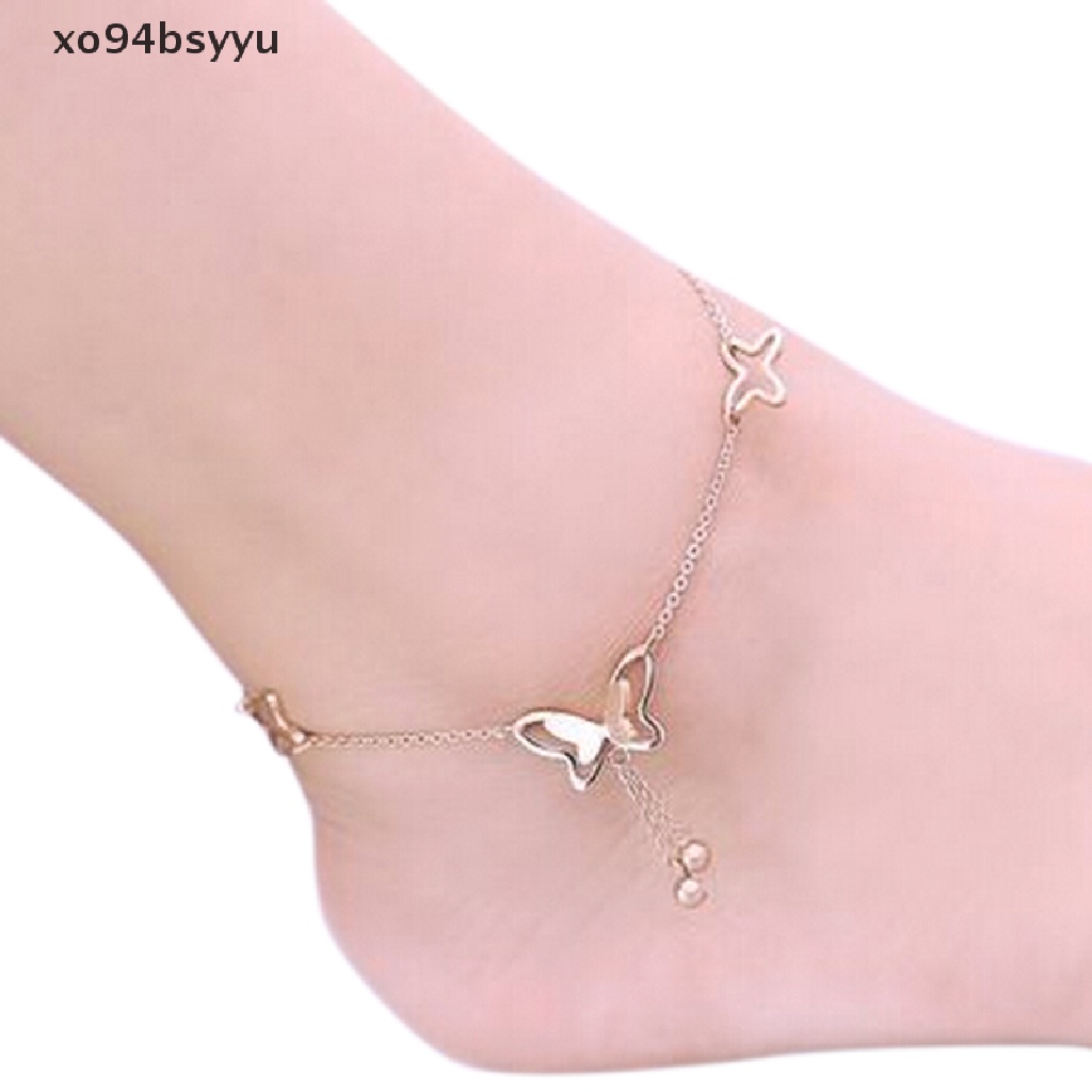 Lắc Chân Hình Bướm Màu Vàng Hồng Xinh Xắn Thời Trang Đi Biển Xo94Bsyu