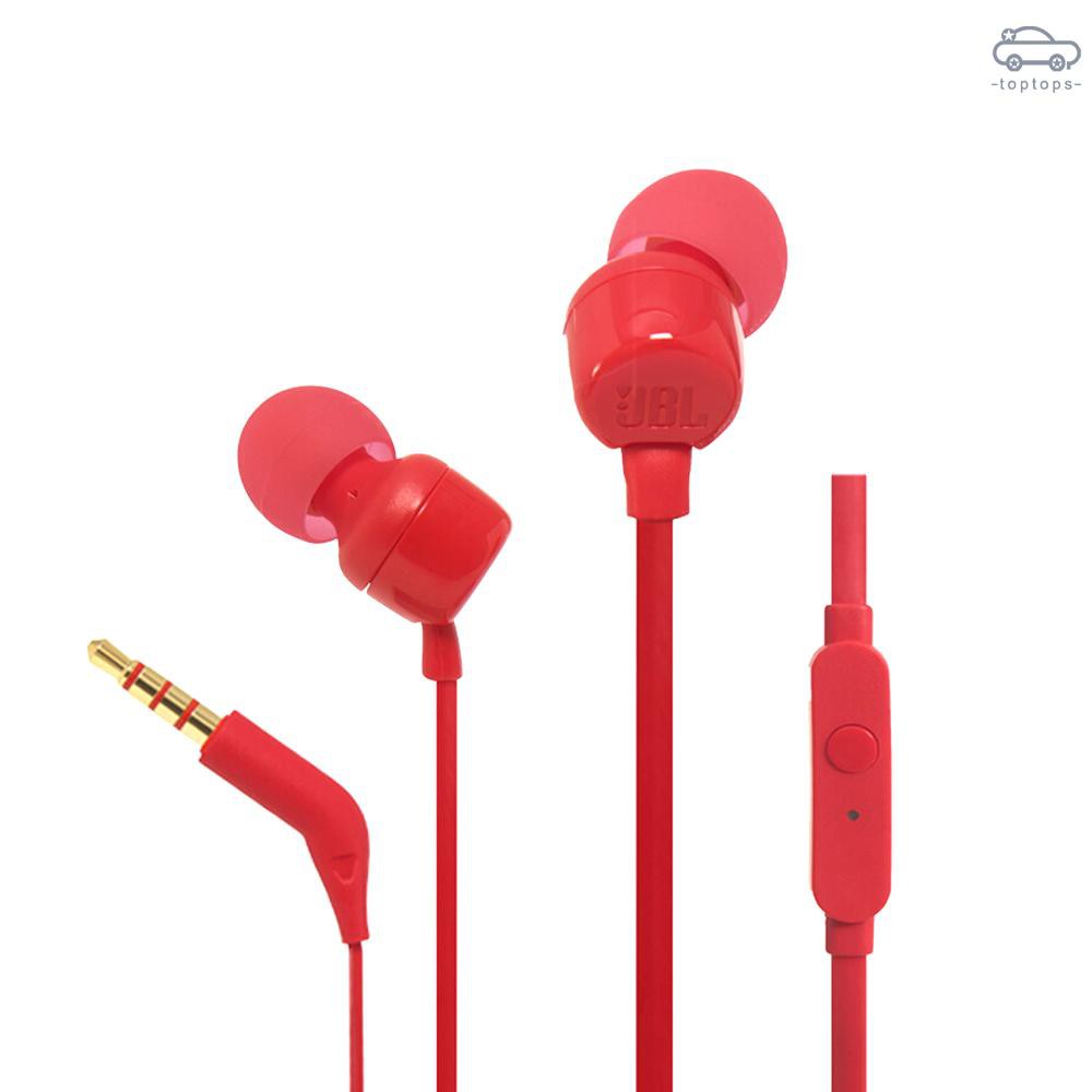 TOP JBL T110 In Ear Earphones With Microphone Wired Control Headphone 3.5mm Jack Earbuds For Huawei Xiaomi Samsung Mobil