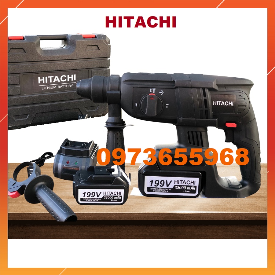 Máy Khoan Bê Tông Dùng Pin HITACHI 199V 3 Chức Năng ( hàng loại xịn )