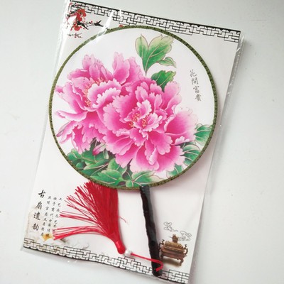Quạt tròn cổ trang cầm tay hoa cổ điển Trung Quốc