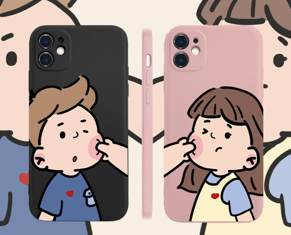 Ốp Điện Thoại Silicon Chống Sốc Hình Bé Trai Và Bé Gái Dễ Thương Cho IPhone 12 13 11 Pro Max X Xs Max Xr 7229