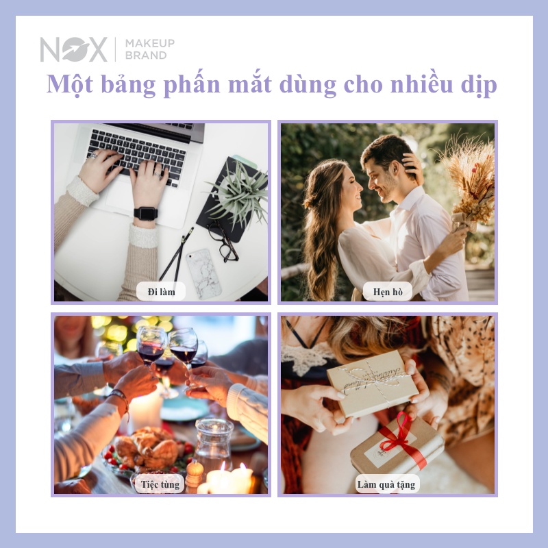 Bảng phấn mắt tích hợp phần má hồng NOX thiết kế 2 trong 1 lâu trôi 10 màu 13.8g | BigBuy360 - bigbuy360.vn