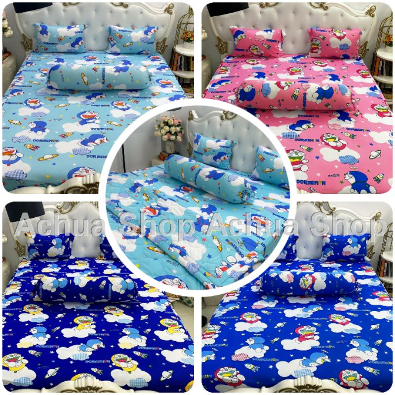 BỘ 4 DRAP GA THUN LẠNH HÀN  KITTY CHOP ĐÁNG YÊU XINH XẮN