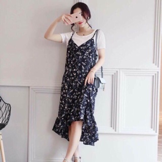 Set yếm hoa nhí ullzzang - còn vàng