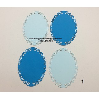 Họa tiết oval 8cm x 11cm - Trang trí scrapbook, love box, thiệp, album (túi 04 chiếc)