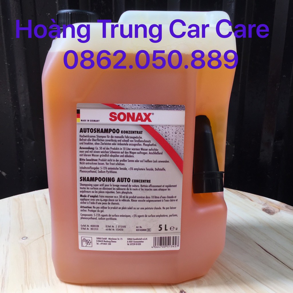 Nước rửa xe ô tô đậm đặc can 5lit tiết kiệm - Sonax gloss shampoo 314500