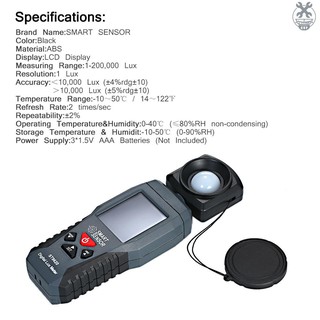 【umbr】SMART SENSOR Digital Lux Meter LCD Display Handheld Illuminometer Luminometer Photometer Luxmeter Light Meter 1-20