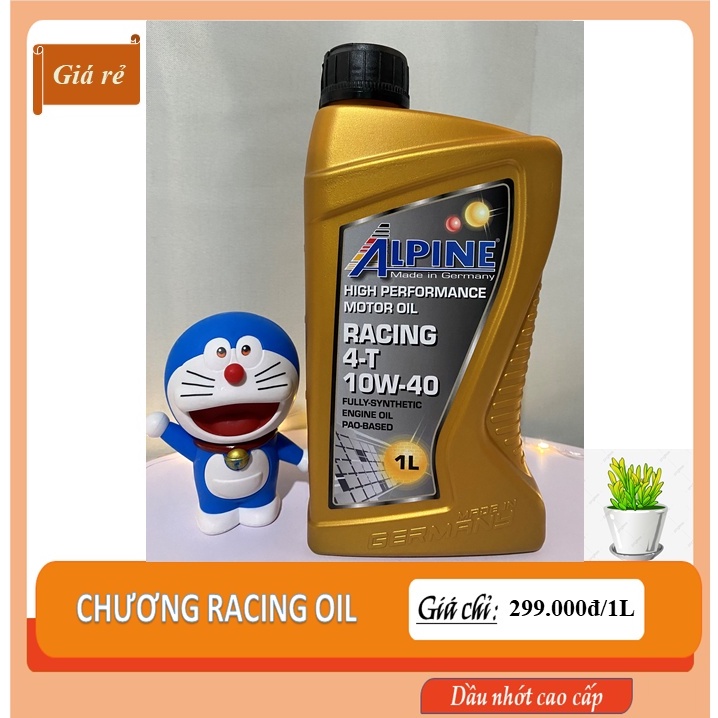 Nhớt ALPINE RACING 4-T 10W40 dành cho xe số côn tay Chai-1L nhập khẩu từ ĐỨC [Dầu nhớt chính hãng, giá rẻ có chiết lẻ]