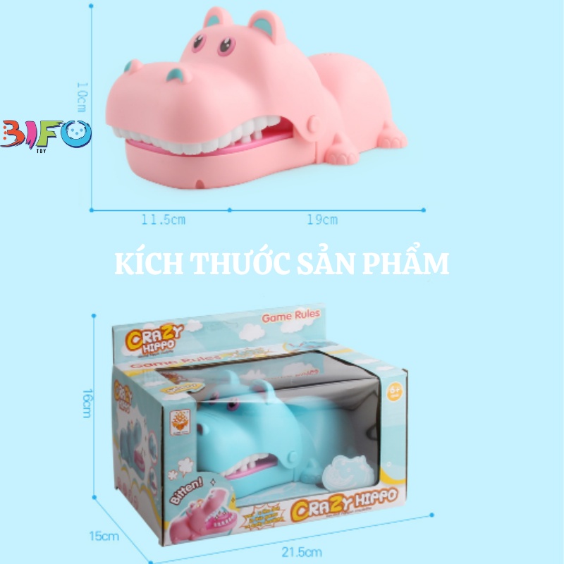 Đồ chơi khám răng hà mã xanh đáng yêu cho bé (Size lớn)