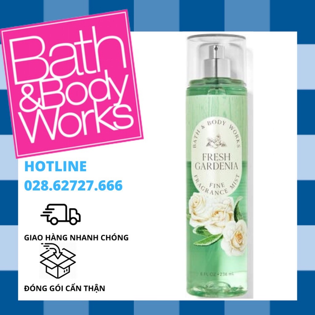 Xịt Thơm Toàn Thân  Bath And Body Works - Fresh Gardenia Body Mist (236ml)