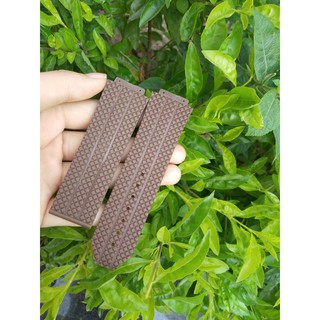 Dây đồng hồ Hublot kẻ caro nâu ( tặng kèm tuavit thay dây)