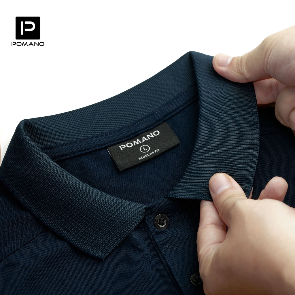 Áo thun POLO nam cổ bẻ vải cá sấu Cotton xuất xịn, thiết kế phong cách sang trọng lịch lãm Navy POMANO