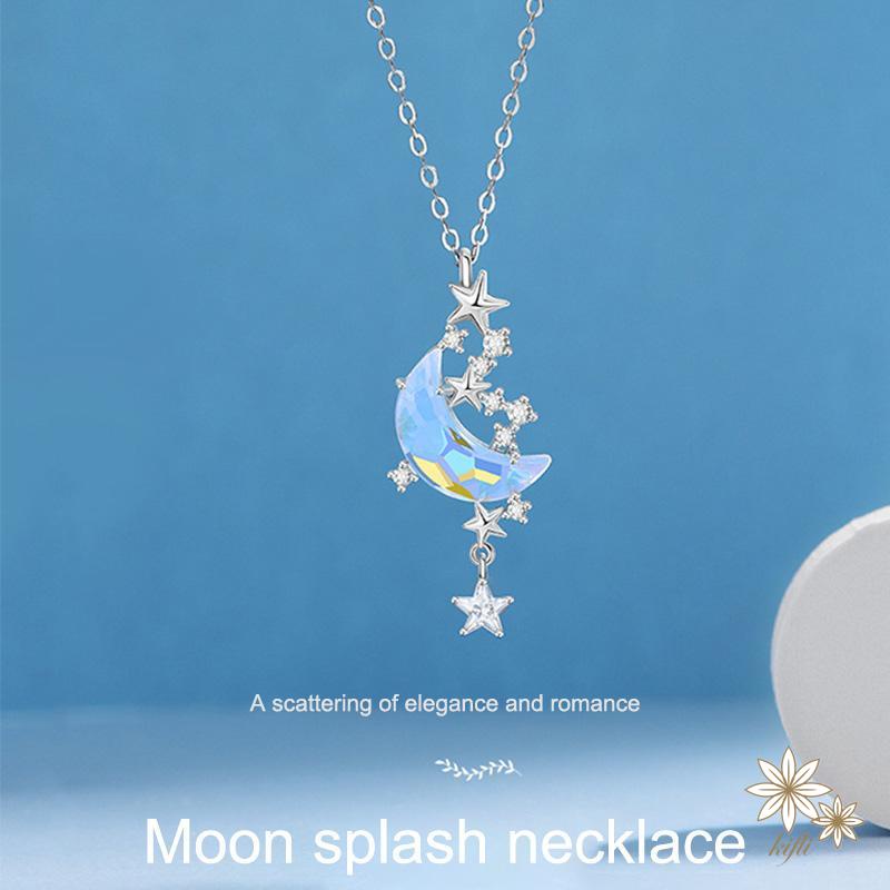 Vòng cổ Mặt Hình Ngôi Sao Và Mặt Trăng Đính Đá Thời Trang Cho Nữ