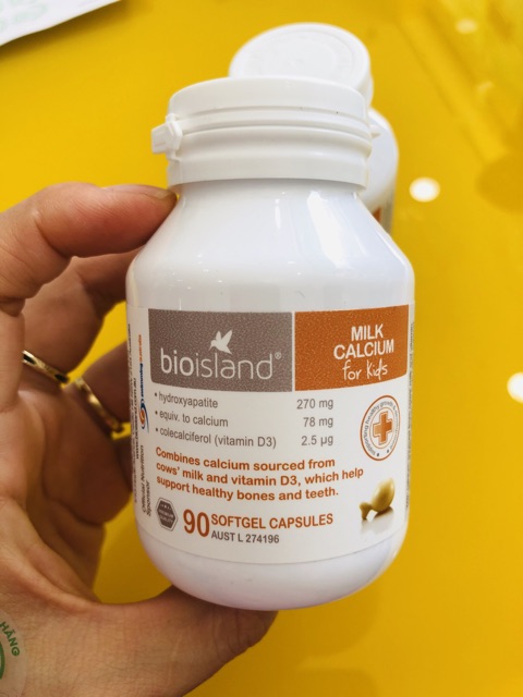 Milk calcium for kids - viên sữa canxi cho trẻ Bioisland