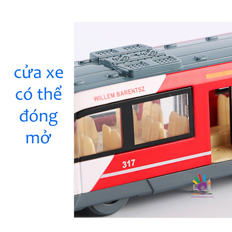 Đồ chơi Mô hình tàu điện ngầm kim loại có thể mở cửa