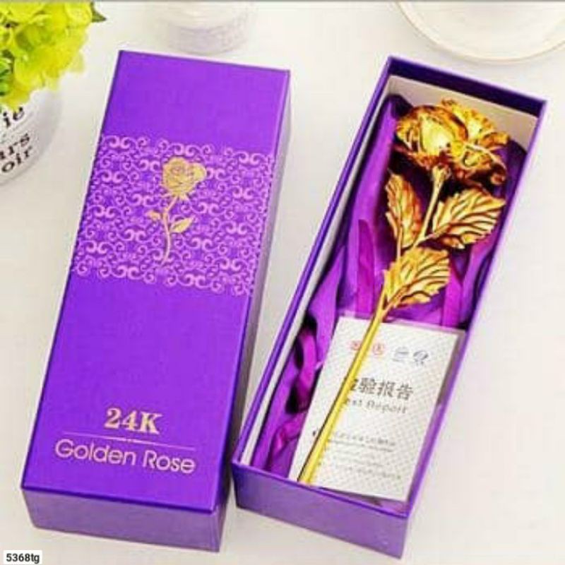 HỘP HOA HỒNG MẠ VÀNG 24K