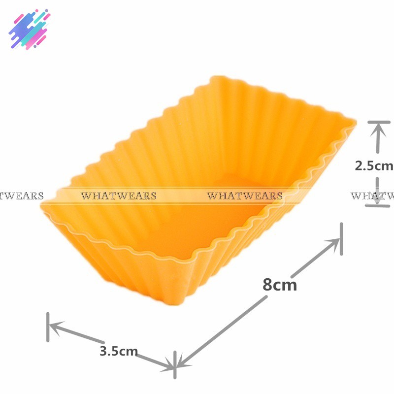 Khuôn bánh muffin/ cupcake hình chữ nhật bằng silicon tiện dụng