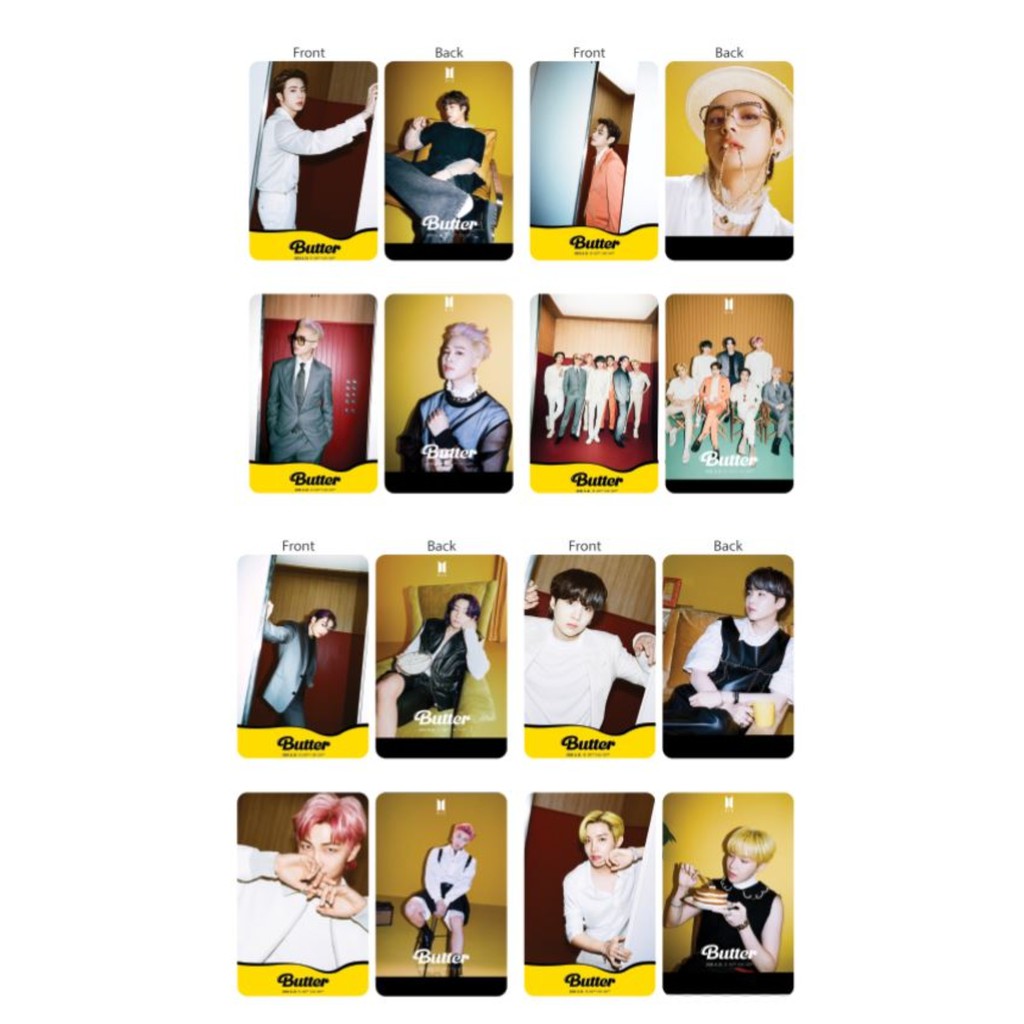 Set 8 card thẻ nhựa BTS - Butter bo góc in 2 mặt