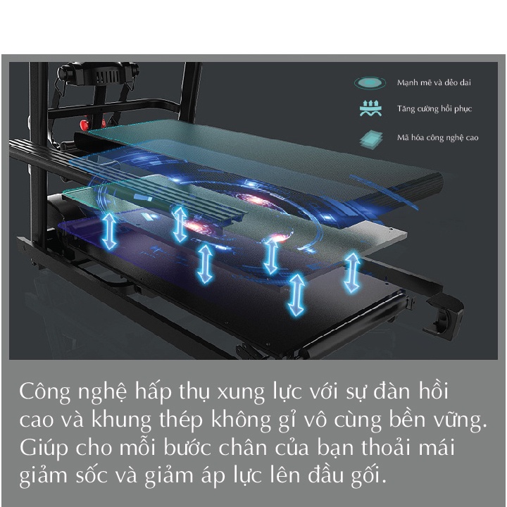 Máy chạy bộ điện đa năng tặng kèm máy đánh mỡ bụng, tạ tay, máy chạy bộ tại nhà tốc độ 14km/h - winwinx