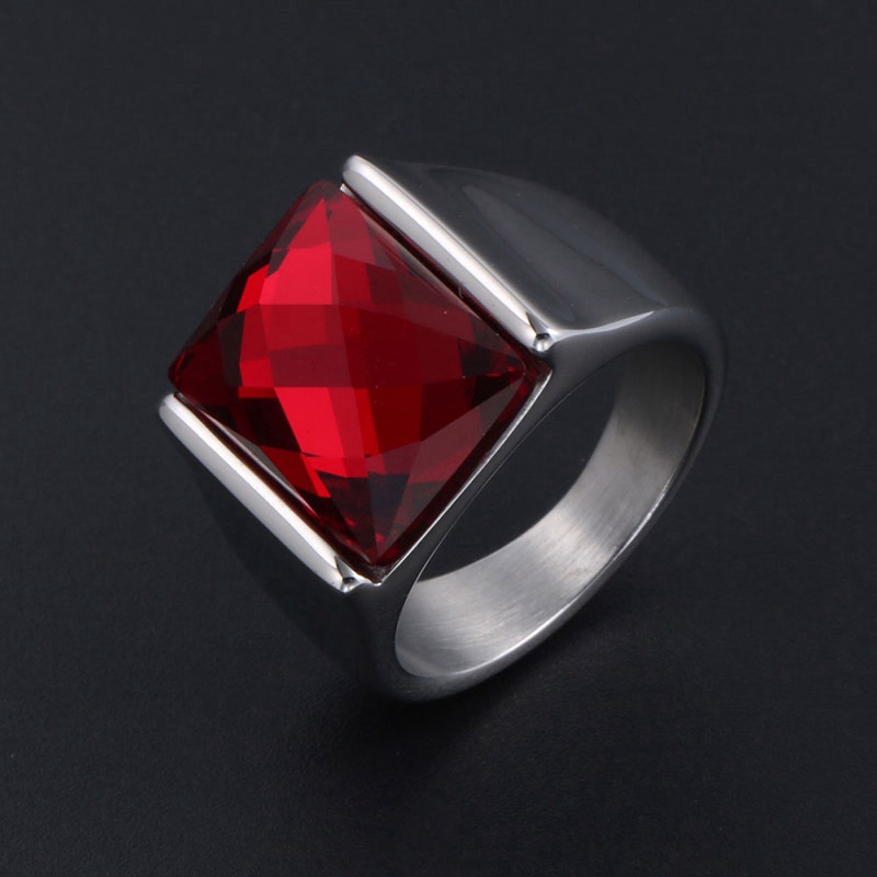 Personality Fashion Ruby Diamond Reflective Men and Women Ring Jewelry