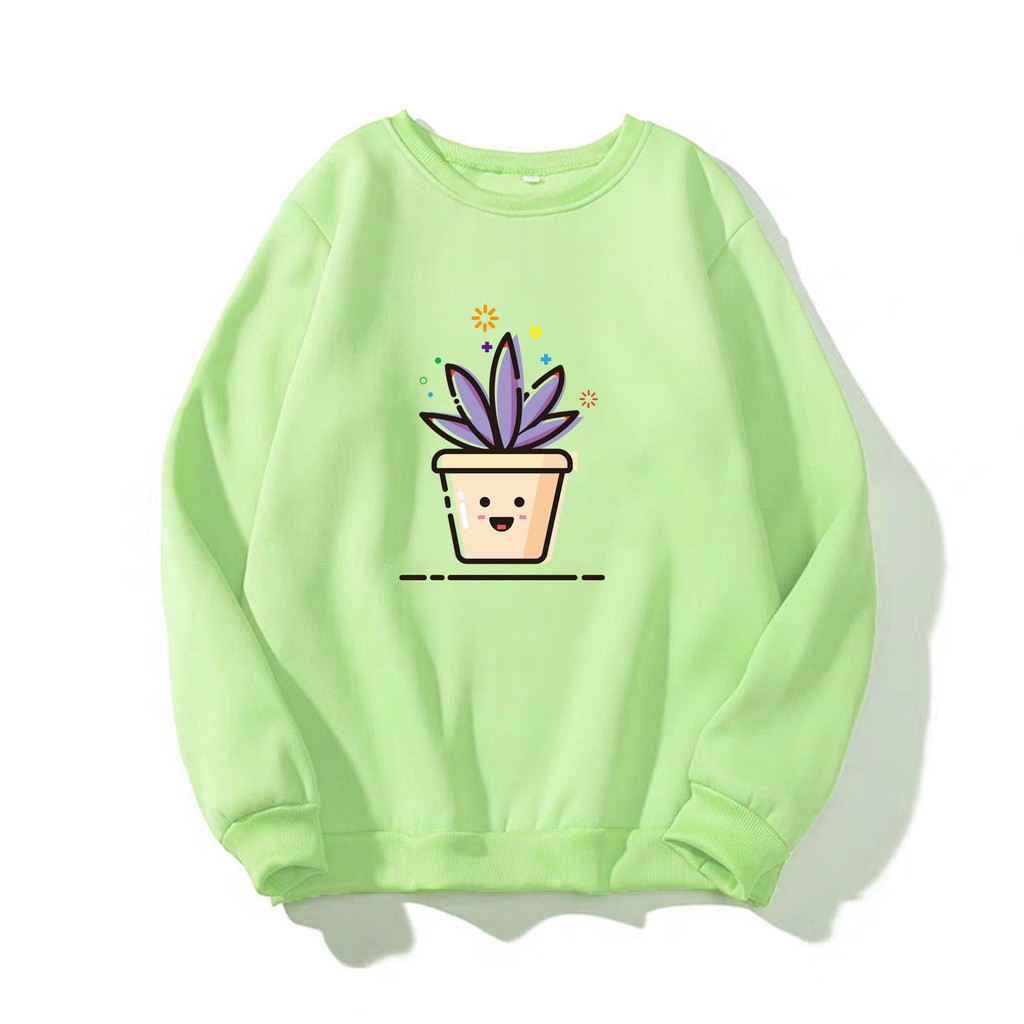 Áo Sweater nam nữ in hình Chậu Hoa dễ thương William - DS100 kiểu hoodie chui đầu thích hợp làm áo cặp | BigBuy360 - bigbuy360.vn
