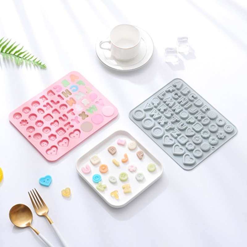 Khuôn Silicone Làm Sô Cô La Hình Nút Áo Bảng Chữ Cái Dành Cho Trẻ Em