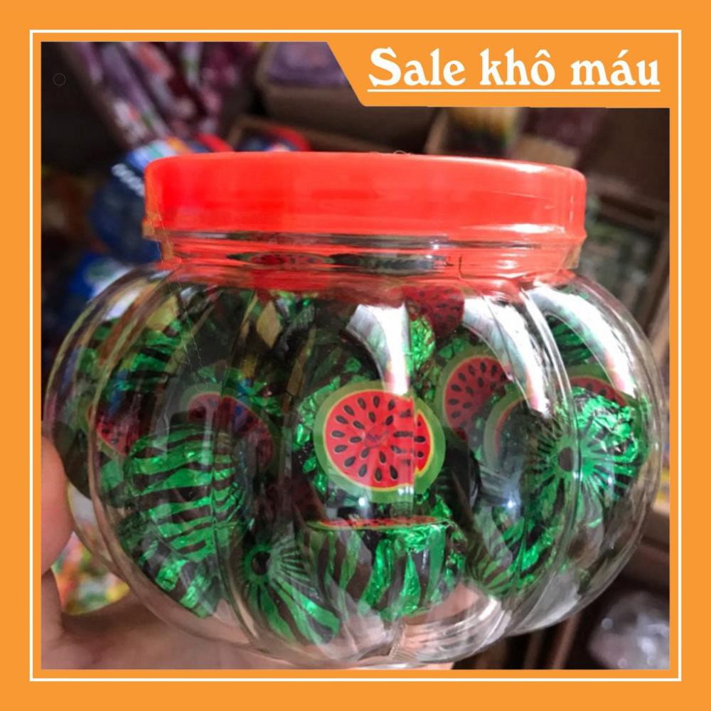 Lọ kẹo socola hình quả dưa hấu ( lọ khoảng 50 chiếc)