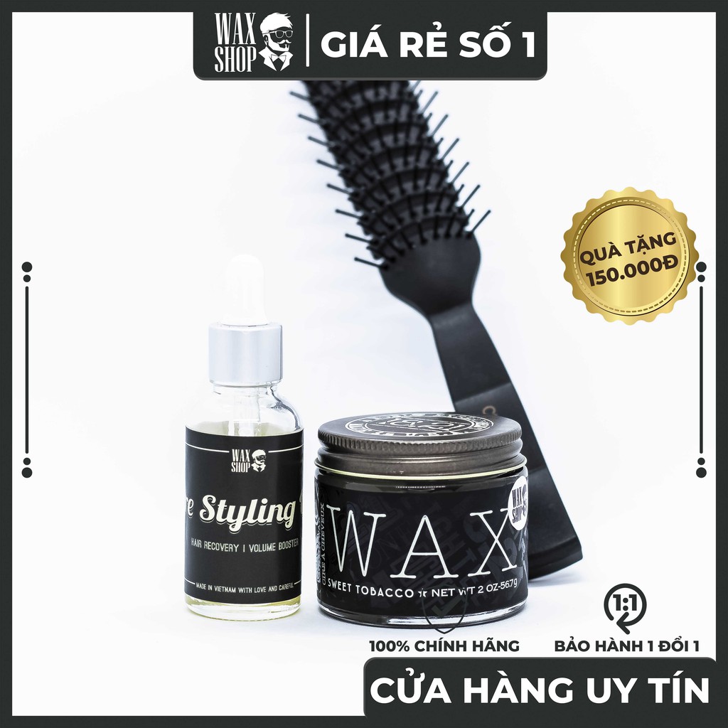 Sáp Vuốt Tóc Wax 1821Man made ⚡[Chính Hãng]⚡ Siêu Giữ Nếp tới 24 Tiếng, Tặng Kèm Pre-Styling Oil + Lược