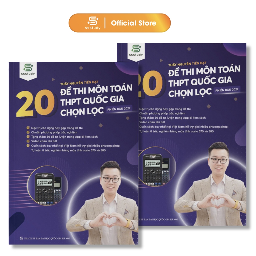 Combo 2 quyển 20 đề thi môn toán THPT quốc gia chọn lọc