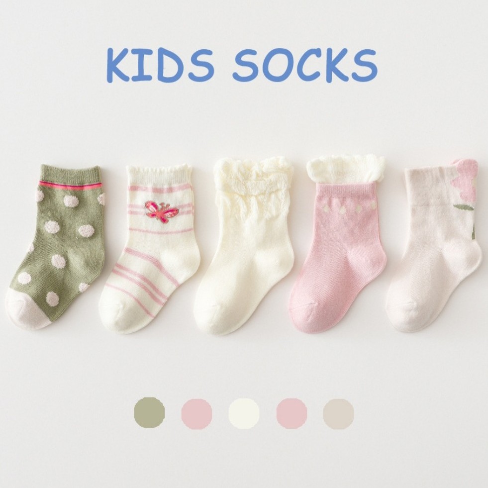 [Set 5 đôi] Tất, Vớ Công chúa ren thương hiệu Kids Sock cho bé từ 0-12 tuổi