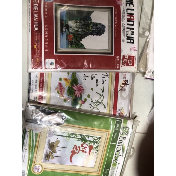 Set tranh chữ thập chưa thêu A3