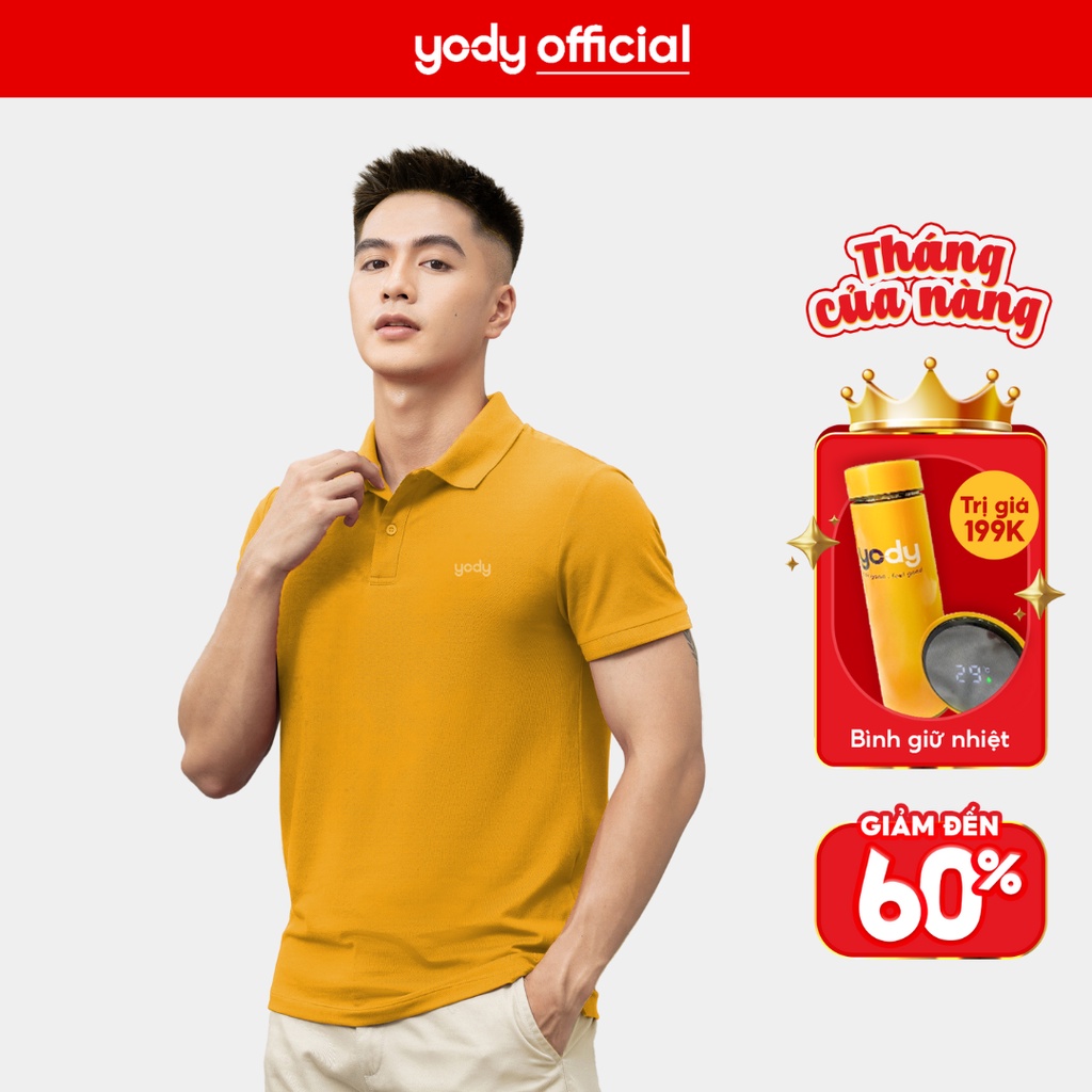 Áo polo nam YODY mắt chim gia đình đứng form thoáng mát MPS41