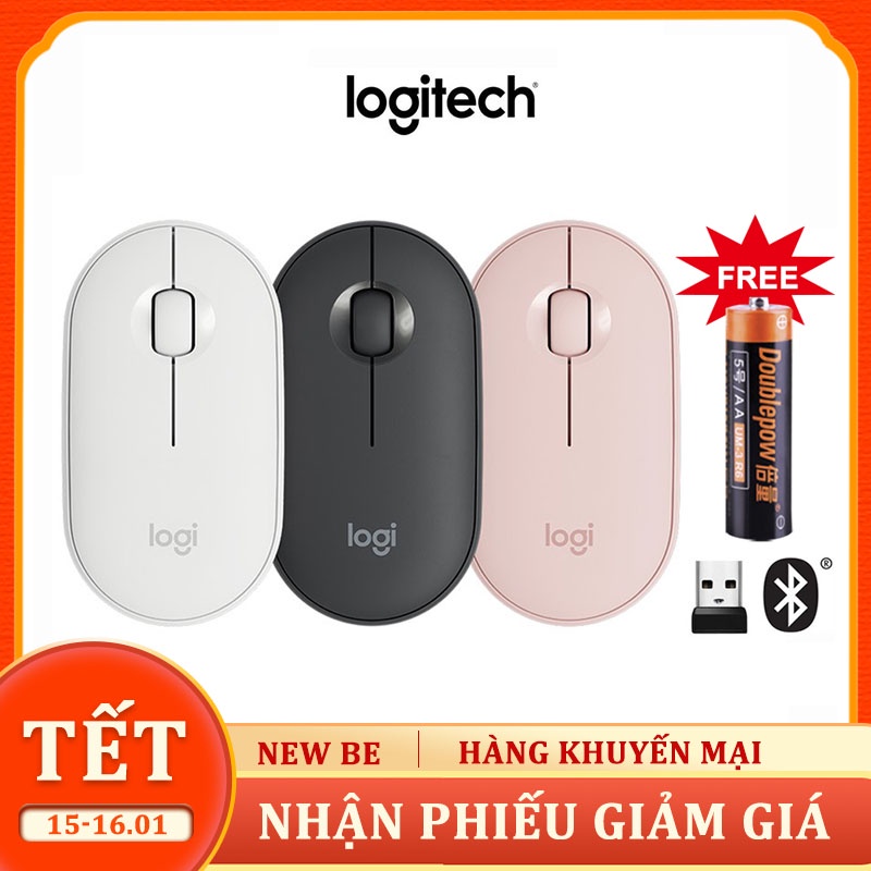 Chuột Lo gitech Pebble M350 - Kết nối Bluetooth hoặc đầu thu 2.4 GHz, Yên tĩnh - LJP