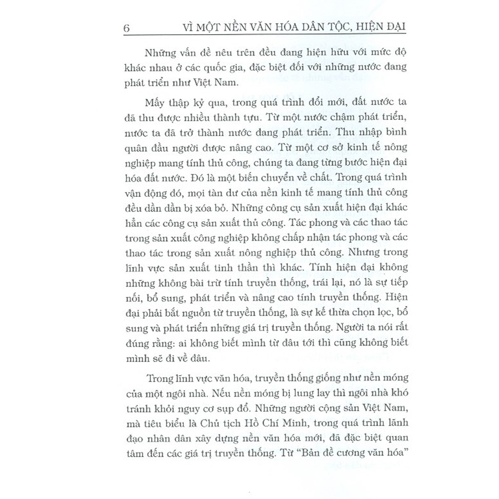 Sách - Vì Một Nền Văn Hóa Dân Tộc, Hiện Đại (Mấy Vấn Đề Cấp Thiết Trong Sự Nghiệp Xây Dựng Và Phát Triển Văn Hóa...) | BigBuy360 - bigbuy360.vn