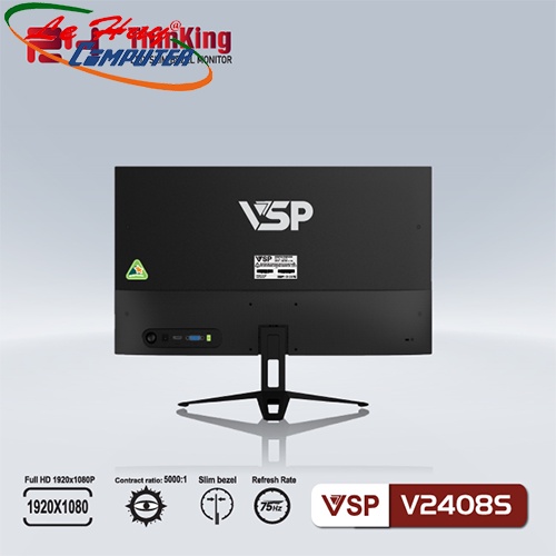 Màn hình máy tính VSP V2408S 24inch FullHD 75Hz VA Đen