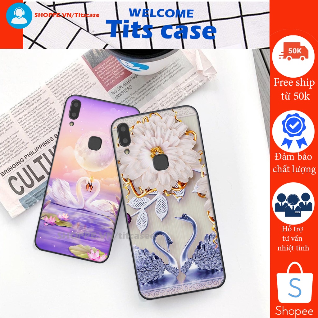 Ốp lưng Vivo V9 / V9 YOUTH in hình thiên nga,hoa may mắn, đặc sắc ĐỘC - LẠ - BỀN